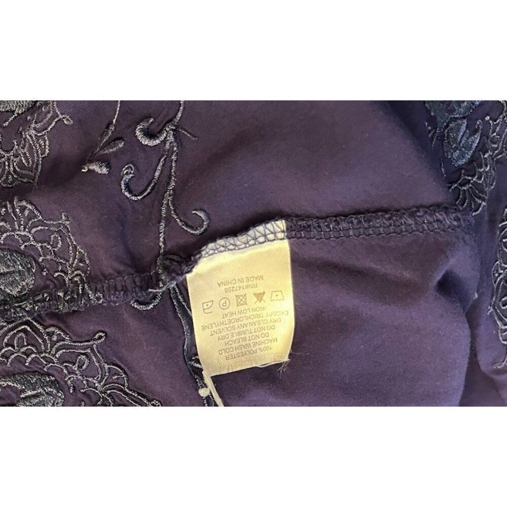 Simply Southern Large Blue Purple Shift Dress Elephant Embroidery Ruffle Sleeves - Picture 10 of 10
